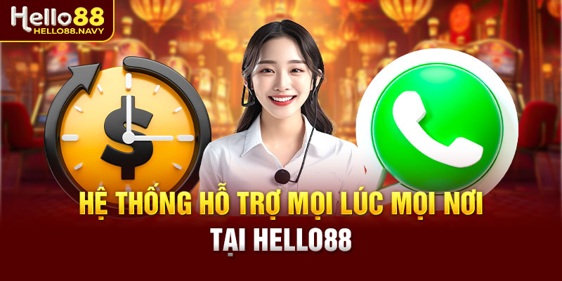 Hệ thống hỗ trợ mọi lúc mọi nơi tại Hello88